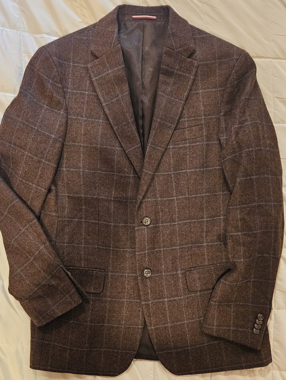 Tommy Hilfiger Brown/Blue Windowpane Sport Coat